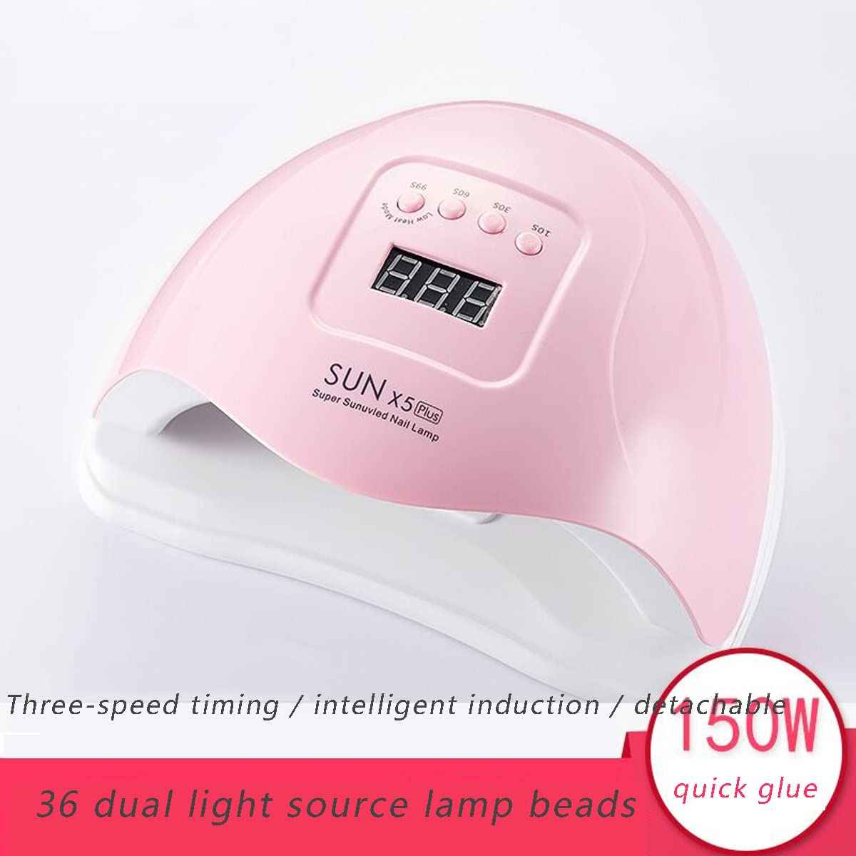 ZDAYOZ Curing Nail Lamp 80w/110w Quick-Drying Manicure Phototherapy Machine UV Gel Nail Lamp (Pink)