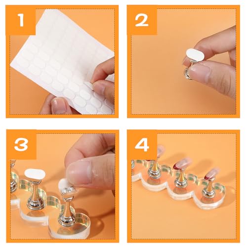 1200Pcs Double Sided Nail Sticky Tack - Clear Nail Stand Adhesive Tabs LXUEJIE