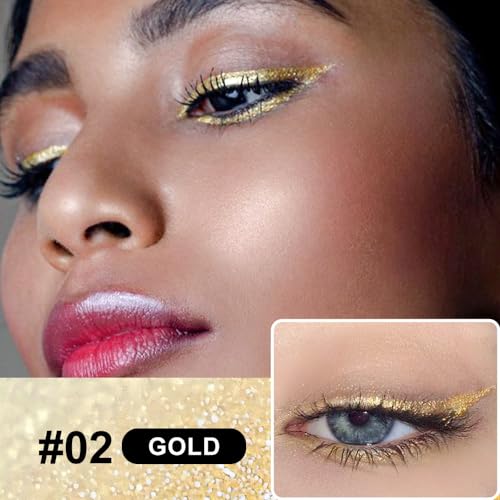 Gold Glitter Liquid Eyeliner Pen - Waterproof & Long-Lasting