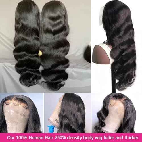 250 Density 13x6 Body Wave Lace Front Wigs Human Hair Pre Plucked Glueless Wigs Human Hair Brazilian Virgin 13x6 HD Lace Frontal Human Hair Wigs For Women