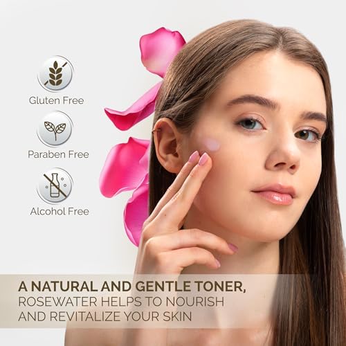 Rose Water Hydrating Toner Spray ? Organic Aloe Vera & Hibiscus Face Mist, Alcohol Free & Dermatologist Tested for Sensitive & All Skin Types ? 120ml