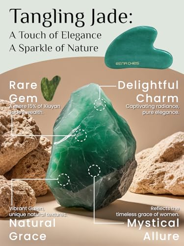 Green Jade Gua Sha Facial Tool for Jawline Sculpting & Puffiness Reduction - Rena Chris