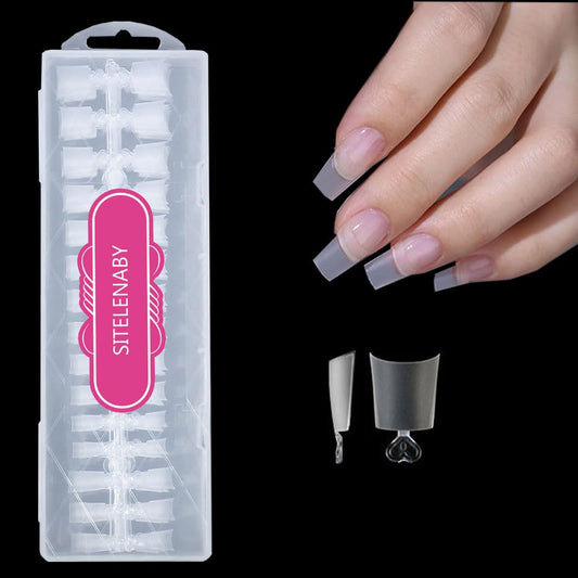 SITELENABY Half Cover Oval Nails Tips 240PCS Short Round Matt Ultra Thin Pre-made False Nails 12 Sizes Acrylic Nail Extensions Short Length with Box for Home DIY and Nail Salons (short coffin)