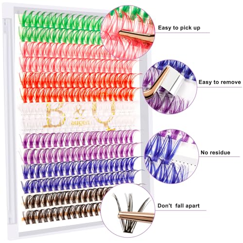 40D Colored Lash Clusters - 280pc DIY Extensions (13mm)