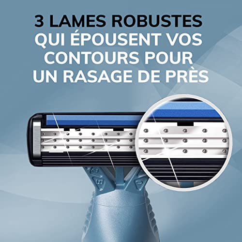 BIC Flex 3 Men¡¯s Disposable Razors With 3 Blades, For a Smooth and Comfortable Shave, 4 Piece Razor Kit for Men
