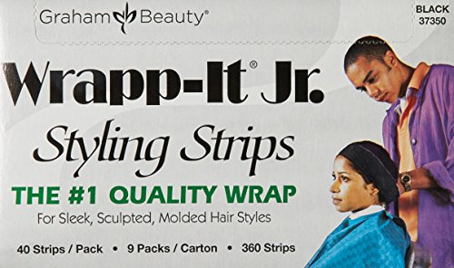 Graham Professional Beauty Wrapp-It Jr Styling Strips, Black (Pack of 2)