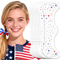 4th of July Star Glitter Freckles Face Tattoos - 8 Sheets