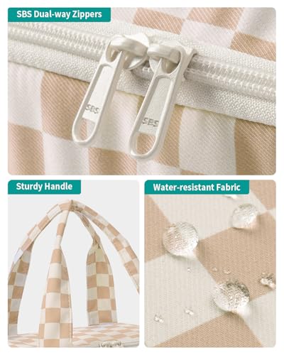 Narwey Large Checkered Travel Toiletry Bag for Women