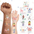 Cheerland Circus Tattoos for Carnival Temporary Tattoo with Circus Animals Party Favors for Carnival Themed Parties Circus Birthday Decorations and Gift Bags Pack of 108