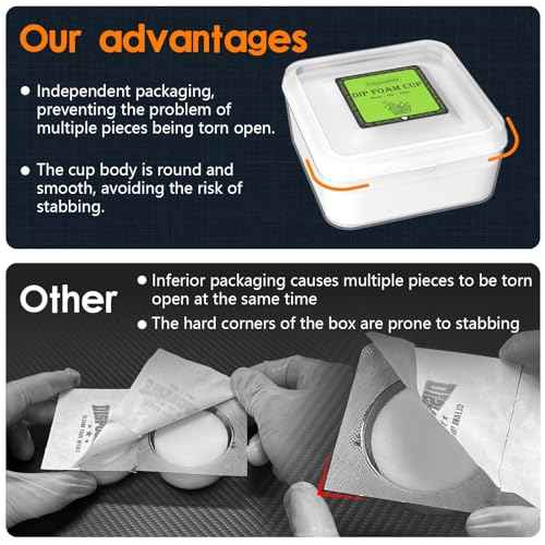 Dip Foam Cups-16Pcs Square Tattoo Supplies Disposable Rinse Caps for Color Switching & Needle Cleaning