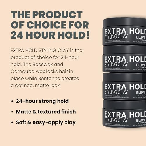 ELEVEN AUSTRALIA Hair Clay - Maximum Hold Matte Finish, 3 oz