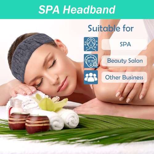 Microfiber Spa Headband 3-Pack - Soft Terry Cloth for Face & Makeup