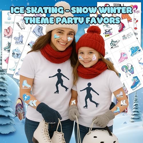 96pc Ice Skating Temporary Tattoos for Kids - Party Favors