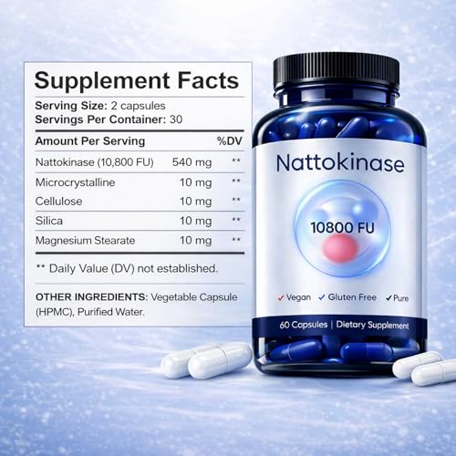 Nattokinase Capsules 10800 FU - Organic Heart Health Supplement