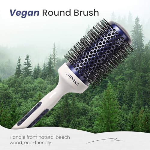 AIMIKE Nano Ionic Round Brush 2 Inch - Ceramic Barrel for Volume & Styling