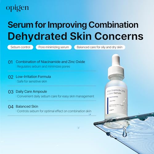 Niacinamide 22% + Zinc Serum for Face, Pore Reducer, Diminishes Acne Prone, Skin Balancing Pore Reducing, Korean Skin Care, 1oz