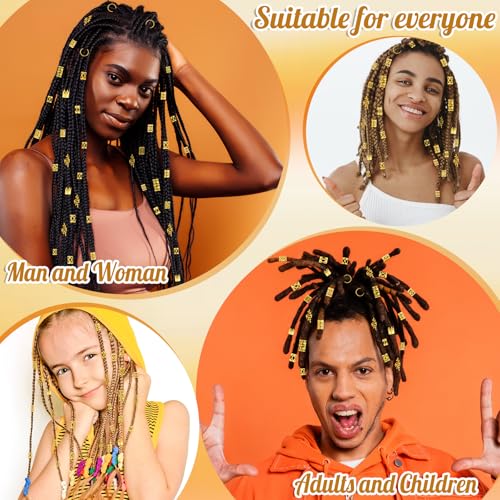 Gold Hair Jewelry Set 260 Pcs Braids Locs Rings Cuffs Clips