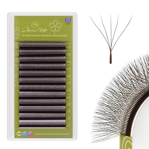 5D W Lash Extensions Premade Fans Soft Matte Brown 8-15mm