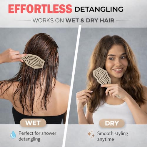 Fiora Naturals Detangling Hair Brush for All Hair Types