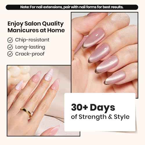 Beetles Builder Gel Set,3 Pcs 8 in 1 Nail Strengthening Apex Building Extension for Beginner DIY Salon at Home,Clear Builder Nail for Nails with Base and Top Coat Gel,UV & LED Lamp Needed