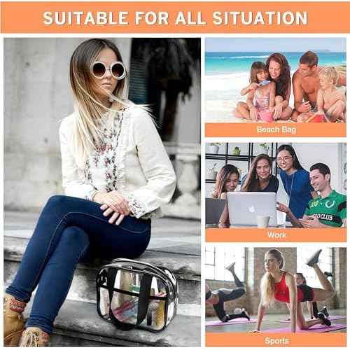 XEWEA Large Small Clear Travel Toiletry Bags with Handles & Pocket for Men Women, 3PCS TSA Approved Transparent Makeup Bag,Waterproof PVC Quart Organizer with Zipper for Toiletries Airline Essentials