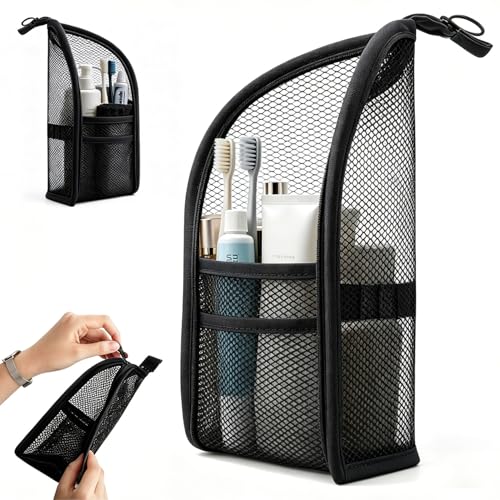 Standing Toiletry Bag with Hooks - Waterproof Travel Organizer