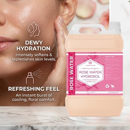Leven Rose Pure Rose Water 32 oz Hydrating Toner Mist