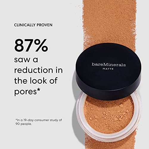 bareMinerals Original Matte Loose Powder Foundation SPF 15, Clean Mineral Powder Face Makeup, Sheer-to-Full Coverage, Reduces Shine, Dermatologist-Tested, Skin-improving Makeup For Sensitive Skin