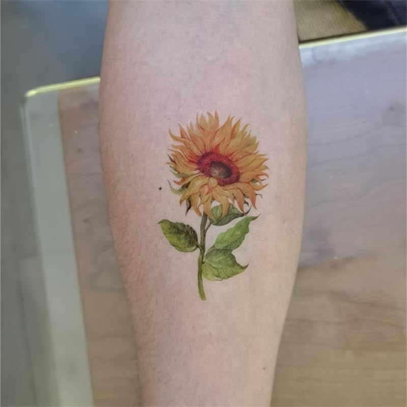 Sunflowers Temporary Tattoo Stickers Waterproof 24-Pack