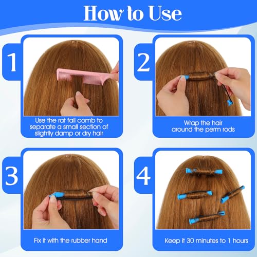 Molain 20 Pcs Perm Rods for Short Hair - Small Plastic Curlers