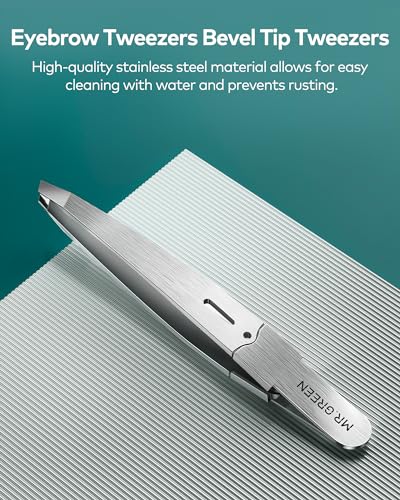 MR.GREEN Professional Slant Tip Tweezers for Eyebrows