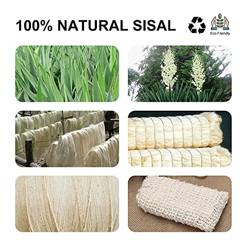 Natural Sisal Soap Saver Bag - Exfoliating Mesh Pouch (4 Pack)