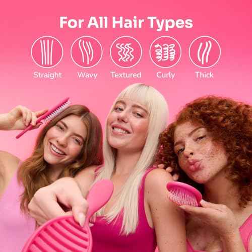 Wet Brush Original Detangler & Mini Hair Brush Gift Pack, Cream (Iridescence Icon) - IntelliFlex Bristles - Detangling Brush Glides Through Tangles For All Hair Types (Wet & Dry), Limited Edition