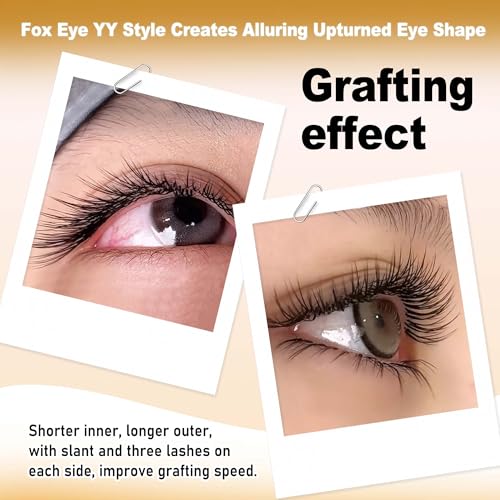 CoMango 5D Fox Eye Lashes - Premade Fans 8-13mm 0.07mm