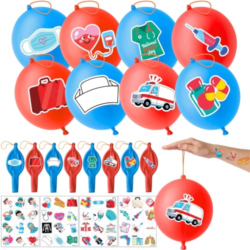 Nurse Party Favors Set - 48 Tattoos & 24 Punch Balloons