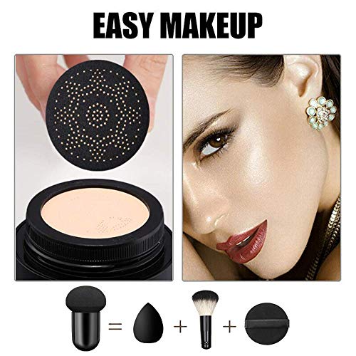 Air Cushion CC Cream Mushroom Head Foundation, Moisturizing BB Cream Makeup Long Lasting Matte Concealer (Natural)