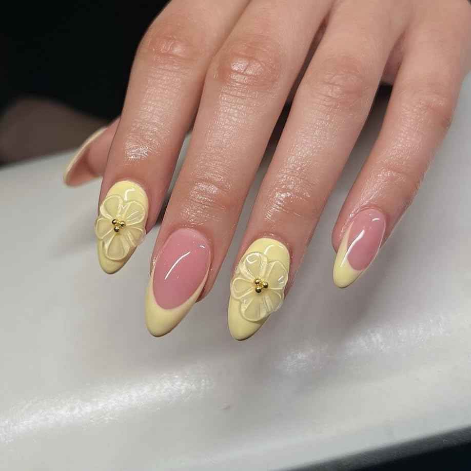 Set Clear Gel 3D Flowers Nails Charms Plain No Rhinestone Gems Handmade by Gel, Design For Medium & Long Nail,3D Flower Nail Art Floral Salon Decor For Women (Set Mix 24, Mix)