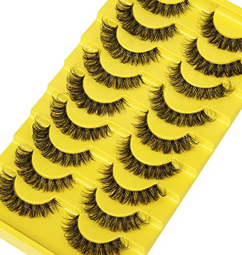Cat Eye Russian D Curl Lashes - Fluffy Faux Mink Strips