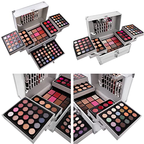 PhantomSky 132 Colors All-in-one Makeup Palette Cosmetic Contouring Kit Gift Box Combination with Eyeshadow, Cream Concealer, Eyebrow Powder, Lip Gloss, Blush and Face Pressed Powder
