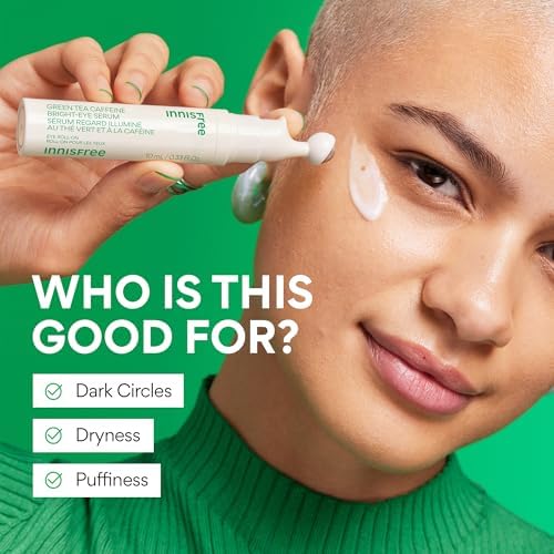 Innisfree Green Tea Caffeine Eye Serum with Cooling Roll-On
