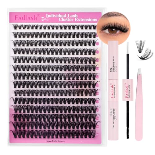 Eyelash Clusters Kit 280PCS - D Curl 8-16mm with Bond & Tweezers