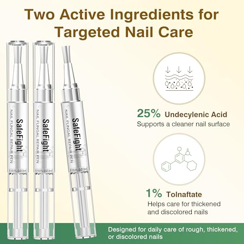 SafeFight Toenail Fungus Treatment Extra Strength - 3PCS Nail Repair Pen with 25% Undecylenic Acid