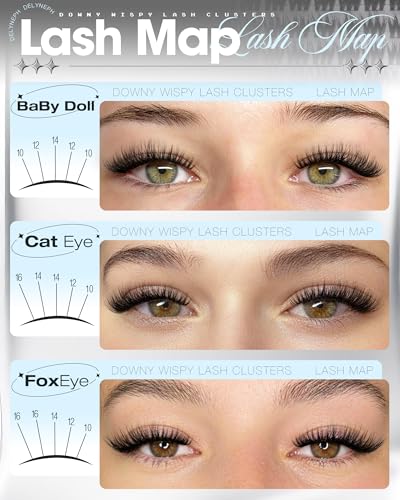 Fluffy Lash Clusters 10-16mm Wispy Eyelash Extensions by Delyneph