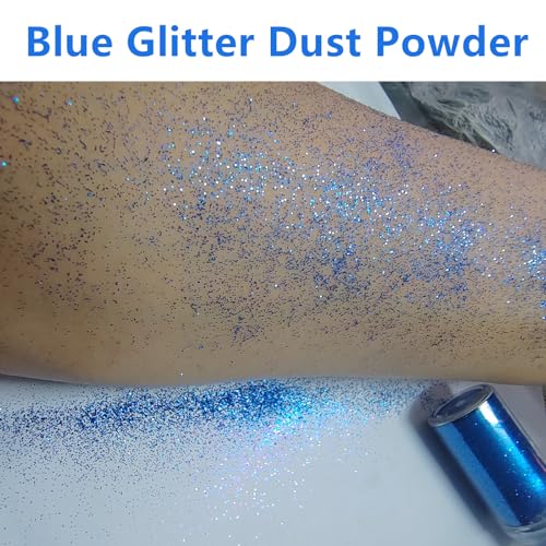 Go Ho Blue Glitter Spray for Body & Hair, Ultra-Fine Sparkle Powder, Festival Makeup, 10g