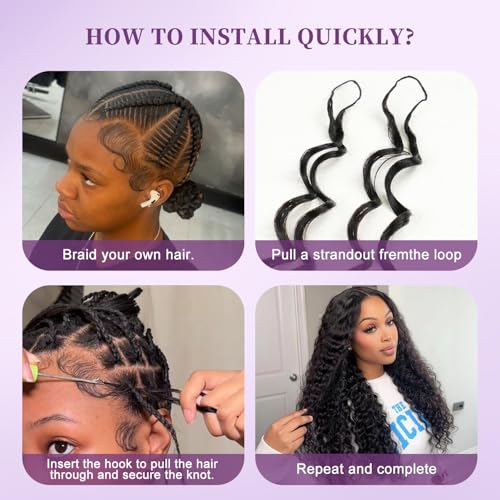 16-Inch Deep Wave Crochet Hair for Black Women - Human Hair
