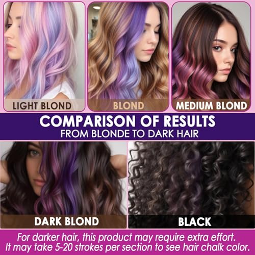 Jim&Gloria Dustless Hair Chalk Set with Clip-in Extensions
