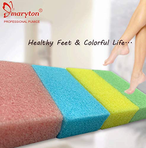 Maryton Foot Pumice Sponge for Pedicure & Callus Removal - 4 Pack