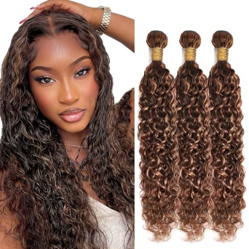 P4/30 Water Wave Hair Bundle 22-26 Inch Brazilian Virgin Human Hair 3 Bundles