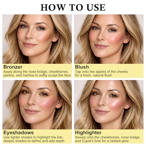 All-in-One Baked Makeup Palette - Eyeshadow, Blush & Highlighter