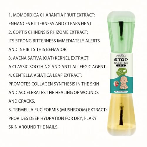 Stop Nail Biting Polish for Kids & Adults - Clear Strengthener